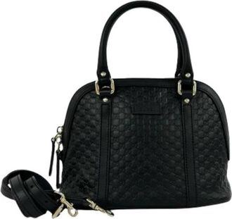 Gucci Pre-owned Vintage Boston Bag - Dames - Vintage Handtas - Zwart - ONE Size - Leer - Vintage
