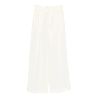 Twinset Pantalones Anchos con Pinzas - Trousers - Mujer - Blanco - XS