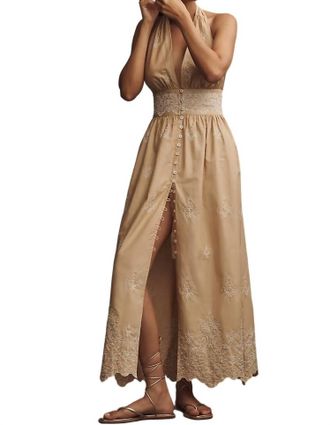Shoshanna Marquerite Dress In Khaki/optic