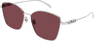 Gucci Butterfly Zonnebrillen - Dames - Zonnebrillen - Grijs - 60 MM - Nylon - Accessoires
