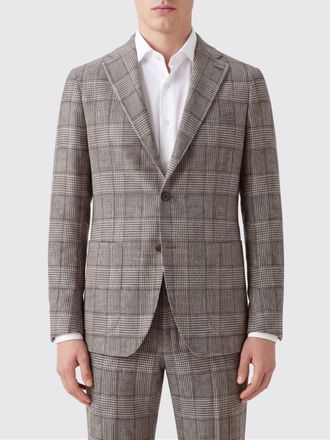 Tagliatore Blazer monopetto in lana e seta con motivo Principe di Galles