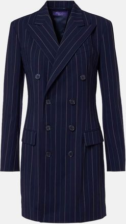 Ralph Lauren Collection Striped double-breasted wool blazer dress
