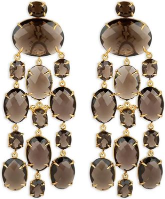 Bounkit Orecchini con quarzo - Marrone