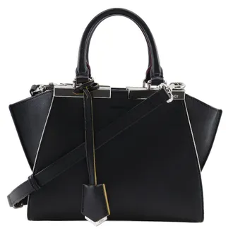 Fendi Petite 3Jours Leather Black Leather Handbag (Pre-Owned)
