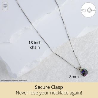 MAX + STONE 925 Sterling Silver or 14k Gold 8mm Cushion Cut Gemstone Pendent Necklace