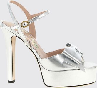 Valentino Garavani Sandali Bowow in pelle laminata con plateau e fiocco