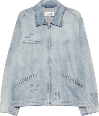 Maison Margiela Jeansjacke mit Zahlenmotiv