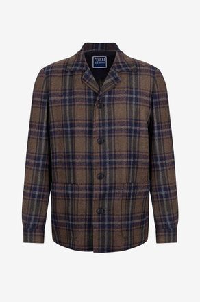 Fedeli Karierte Hemdjacke aus Alpakawolle und Schurwolle