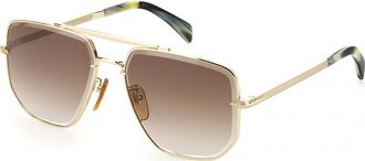 David Beckham Mens DB 7001 60 J5G HA Sunglasses - Gold - One Size