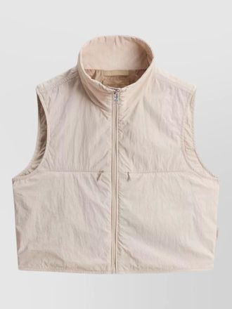 Woolrich high collar sleeveless vest zip pockets