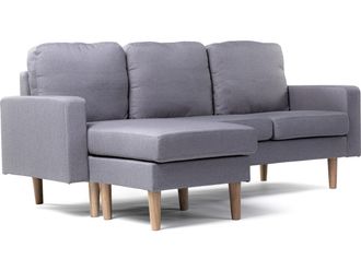 Habitat et Jardin Habitat Et Jardin - Sof&aacute; Esquinero En Tela gabby - 3 Plazas - Gris Claro