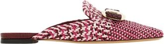 Ferragamo Gevlochten Bow Muiltjes - Dames - Slip ons - Veelkleurig - 38 1/2 EU - Leer - Schoenen