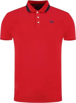 La Martina Rode Polo Shirt Pmp 006Pk 00106008 - Heren - Polos - Rood - S - Tops