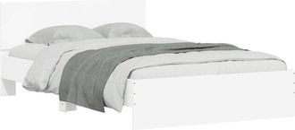 vidaXL Bed Frame without Mattress White 135x190 cm Double Vidaxl