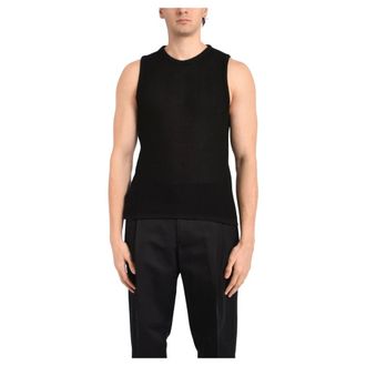 Daniele Alessandrini Sleeveless Knitwear, male, Black, Size: 2XL Sleeveless Knitwear