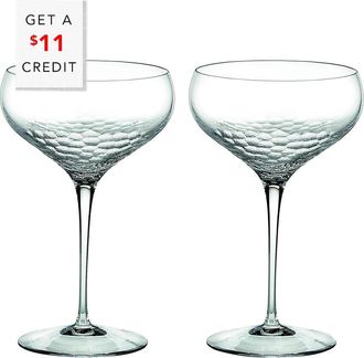 Wedgwood Vera Wang For Wedgwood Sequin Saucer Champagne Glasses With $11 Credit