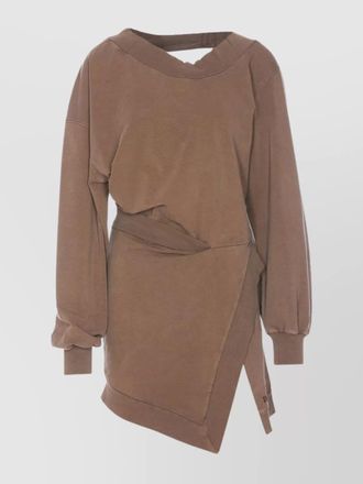 The Attico asymmetric hem wrap detail dress