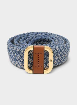 Lauren Ralph Lauren Womens Square-buckle braided cord belt