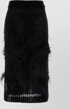 The Attico stretch crochet fitted skirt