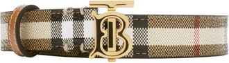 Burberry Check TB belt - women - Polyurethane/Polyester/Cotton/Calf Leather - S - Neutrals