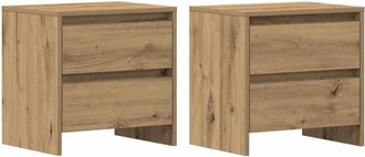 vidaXL Vidaxl - Bedside Cabinet with Drawer 2 pcs Artisan oak 45 x 34 x 44.5 cm