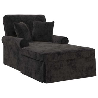 vidaXL Chaise Lounge Con Falda Con Coj&iacute;n Negro 157 X 91 X 91 Cm Ares Vidaxl