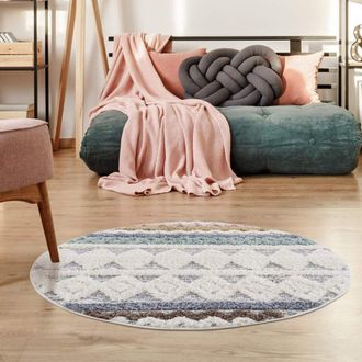 Carpet City Hochflor-Teppich »Focus 3013« rund 20 mm Höhe Boho-Teppich, Hochtief-Muster/ 3D-Effekt, für Wohnzimmer, Schlafzimmer