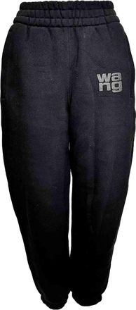 Alexander Wang Logo Track Pants in Black Cotton