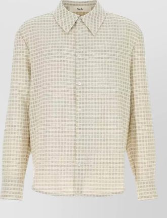 S&eacute;fr cotton blend shirt checked pattern long sleeves
