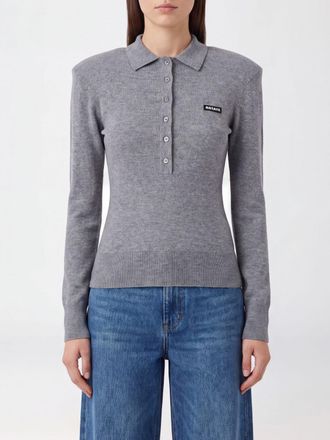 Rotate Polo in maglia in lana merino e cashmere con spalle imbottite