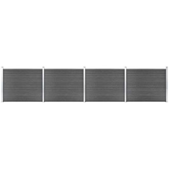 vidaXL Set De Paneles De Valla Wpc Negro 699x146 Cm Vidaxl