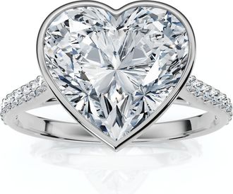 Pompeii3 Certified 2 1/5Ct TW Heart Shape Diamond Engagement Ring 14k Grown Lab Grown