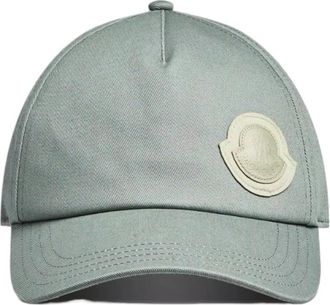 Moncler Gabardine Baseball Cap - Dames - Petten - Groen - ONE Size - Katoen - Accessoires
