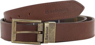 Barbour Omkeerbare Ruit Lederen Riem - Heren - Riemen - Bruin - M - Leer - Accessoires