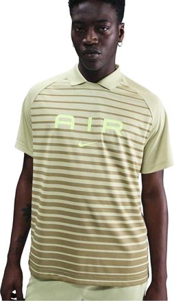 Nike Heren Air Swoosh Stripes Polo Shirt (Olijfgroen)