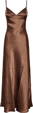 MC2 Saint Barth Flowing Pastel Leopard Print Silk Maxi Dress