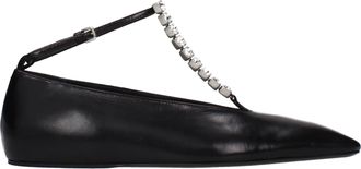 Jil Sander Tripon Ballerinas Damen Schwarzes Leder