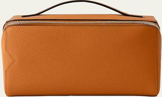 Valextra Mens V-Line Soft Leather Toiletry Bag