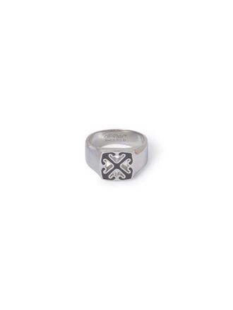 Off-white Mens Black Enamel Arrow Ring in Silver at Nordstrom, Size 12