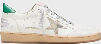 Golden Goose Ballstar Mixed Leather Low-Top Sneakers