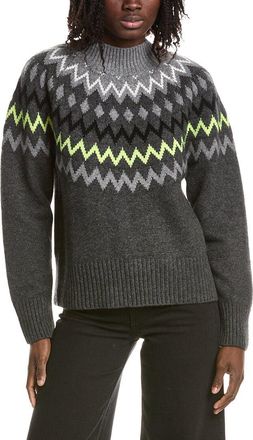 Isla Sara Oversized Fairisle Mock Neck Cashmere Sweater