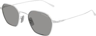 Montblanc MB0472S 002 Mens Sunglasses Silver Size 50