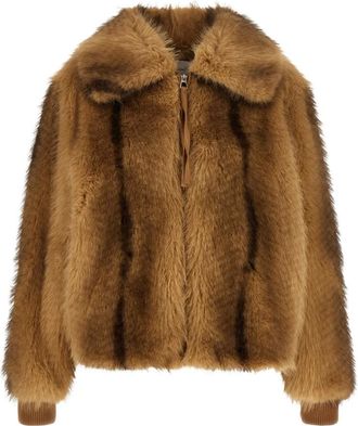 Nude Chaqueta Bomber de Piel Sint&eacute;tica - Jackets - Mujer - Marr&oacute;n - M