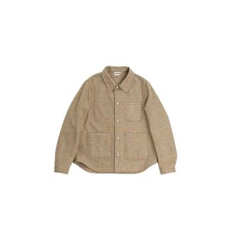 Thom Browne Brown Cheviot Tweed Shirt Jacket