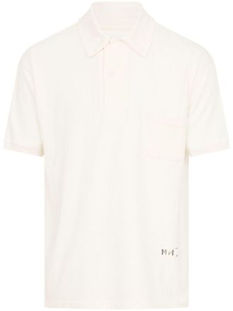 Maison Margiela Beige Cotton Polo With Embroidered Logo