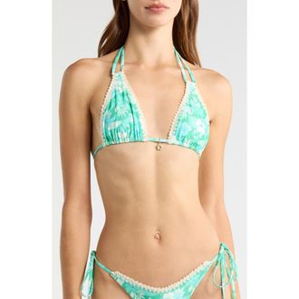 Kulani Kinis Crochet Trim Bikini Top in Barefoot Breeze at Nordstrom, Size X-Large