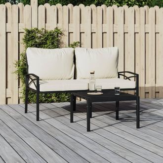 vidaXL Sillas De Jard&iacute;n 2 Uds Acero Con Cojines Color Arena 62x75x79cm Vidaxl