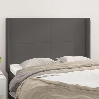 vidaXL Cabecero Con Orejas Cuero Sint&eacute;tico Gris 147x16x118/128cm Vidaxl