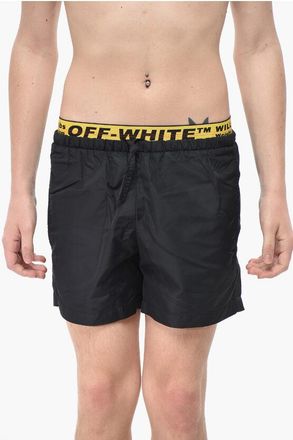 Off-white PERMANENT Boxer Swim Trunks INDUSTRIAL With Logo Elastic Wai size Xxs