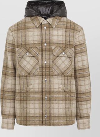 Moncler down checked shirt jacket